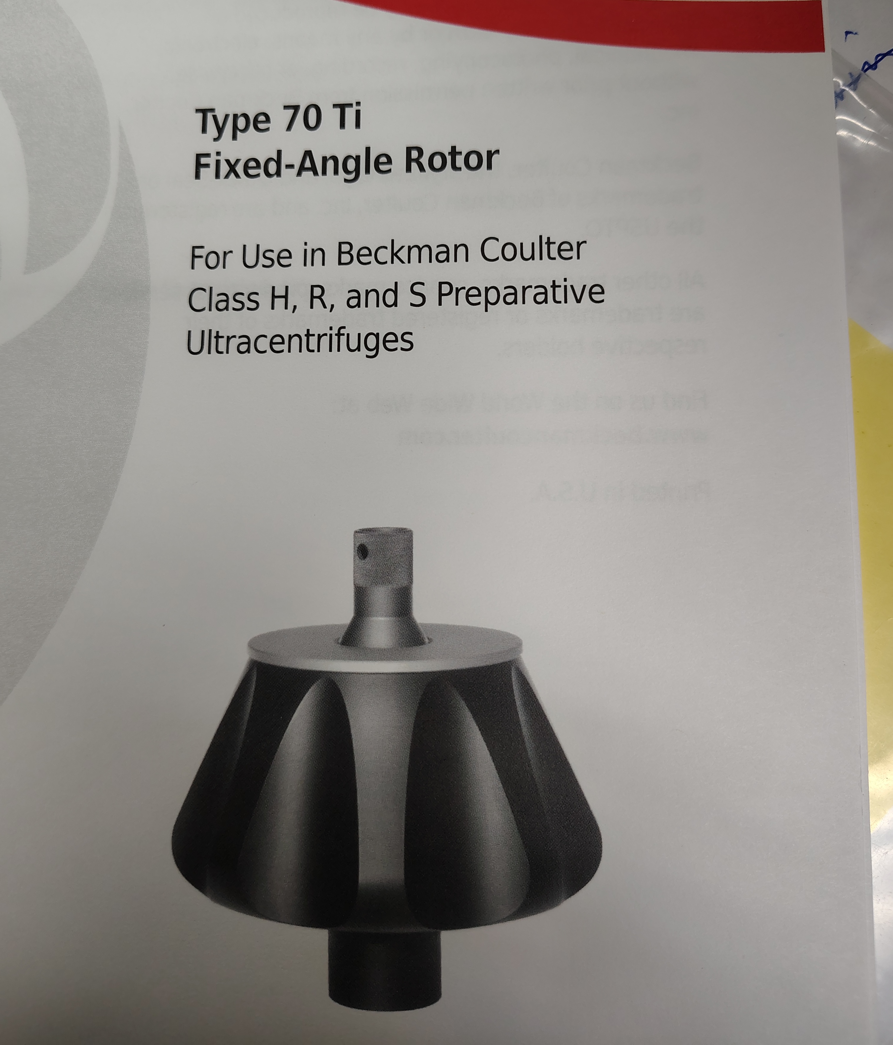 Centrifuge Rotors: Beckman Coulter Type 70 Ti Fixed-Angle Titanium ...